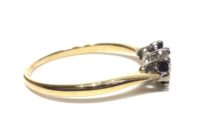 Sapphire and Diamond Three Stone Ring