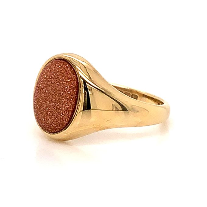 Ladies Goldstone Signet Ring