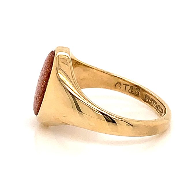 Ladies Goldstone Signet Ring