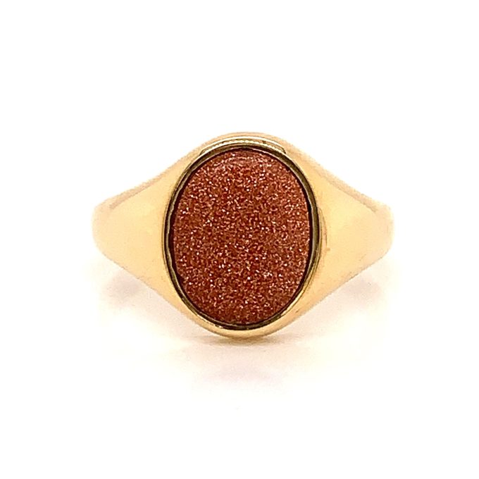 Ladies Goldstone Signet Ring
