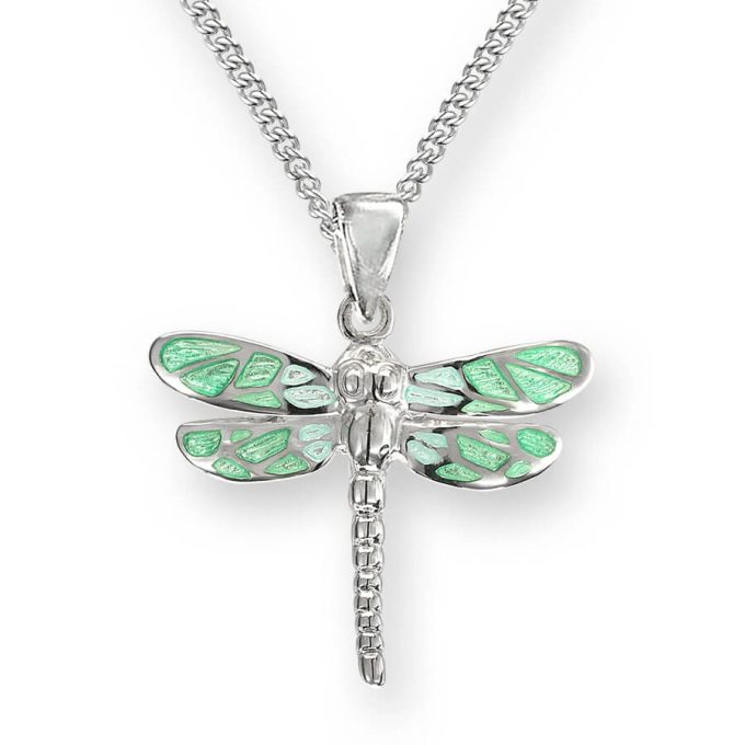 Nicole Barr Green Dragonfly Necklace