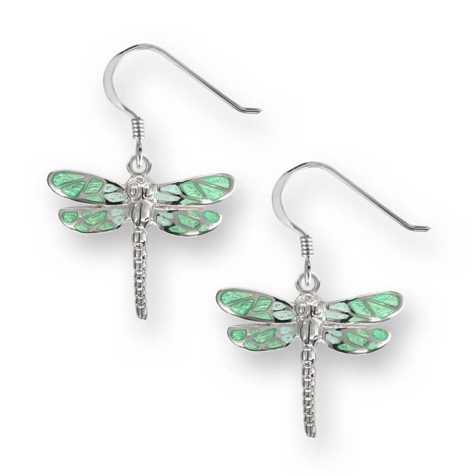 Nicole Barr Green Dragonfly Earrings