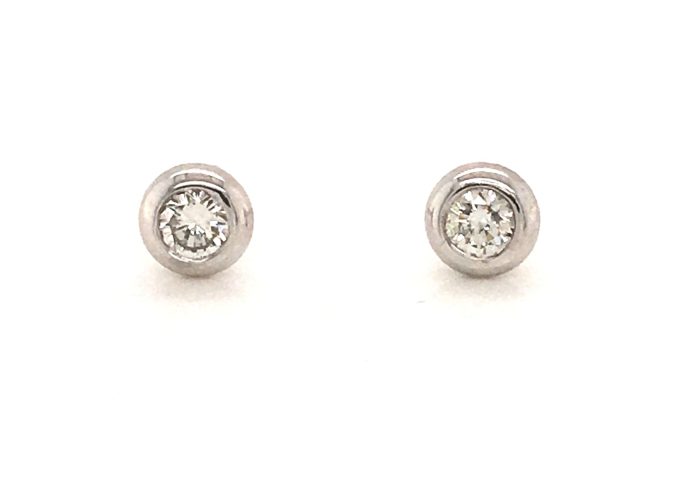 Diamond Rub-Over Stud Earrings