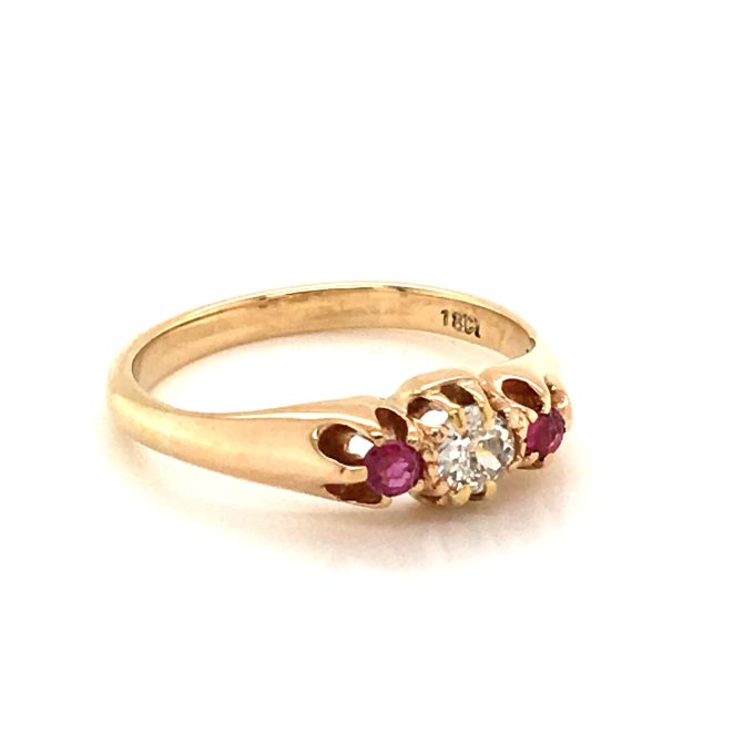 Edwardian Ruby and Diamond Trilogy Ring - Image 3