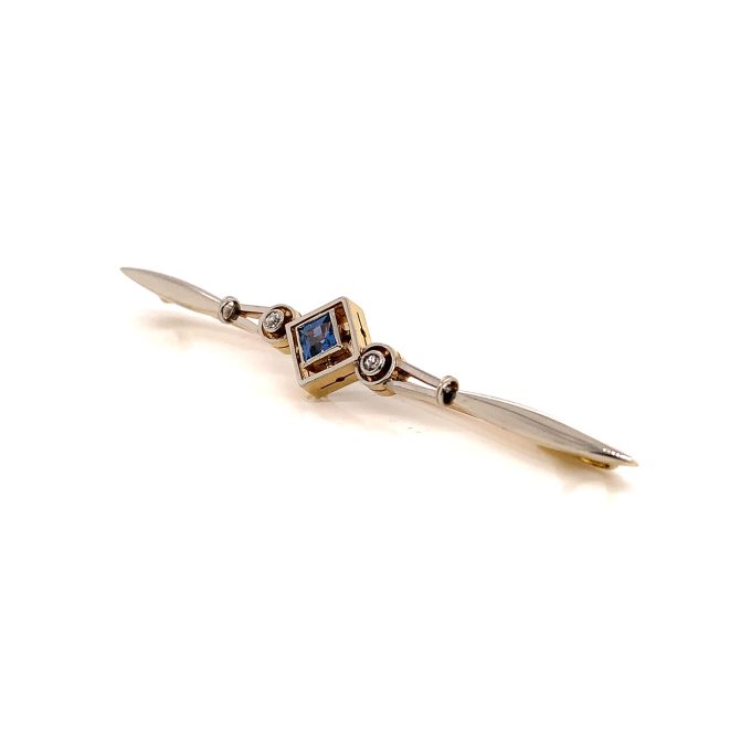 Platinum Top Sapphire Bar Brooch