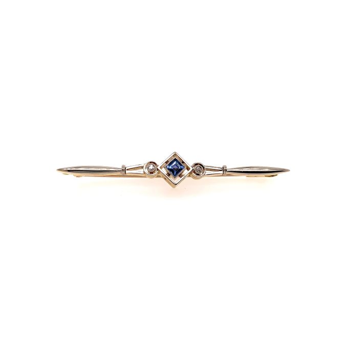 Platinum Top Sapphire Bar Brooch