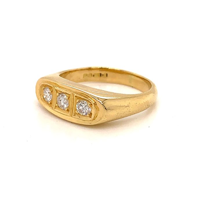Diamond Set Flat Top Ring