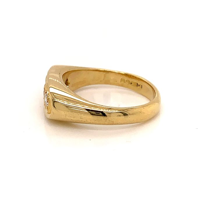 Diamond Set Flat Top Ring