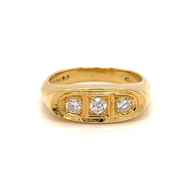 Diamond Set Flat Top Ring