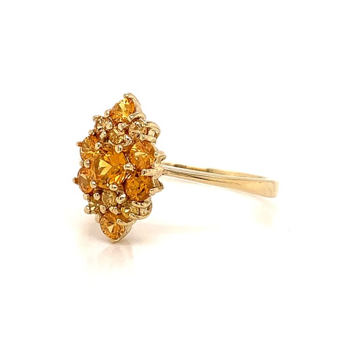 Gold Citrine Cluster Ring - Image 2