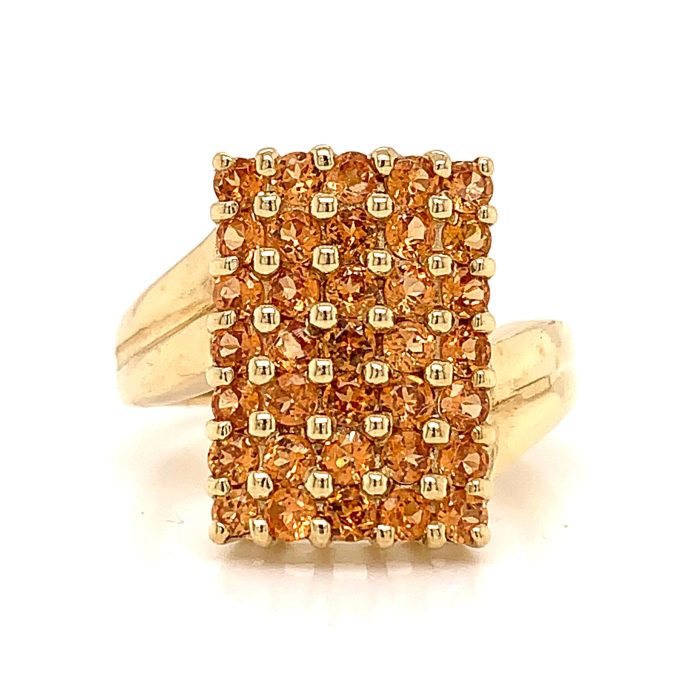 Gold Citrine Pave Ring