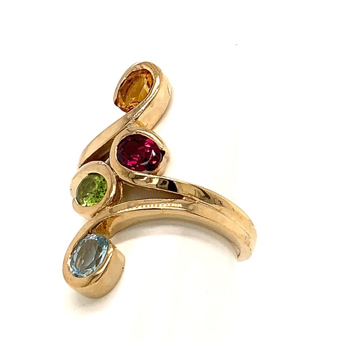 Gold Gem Set Dress Ring - Image 2