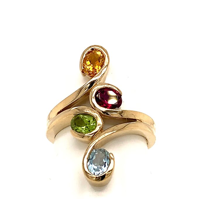 Gold Gem Set Dress Ring