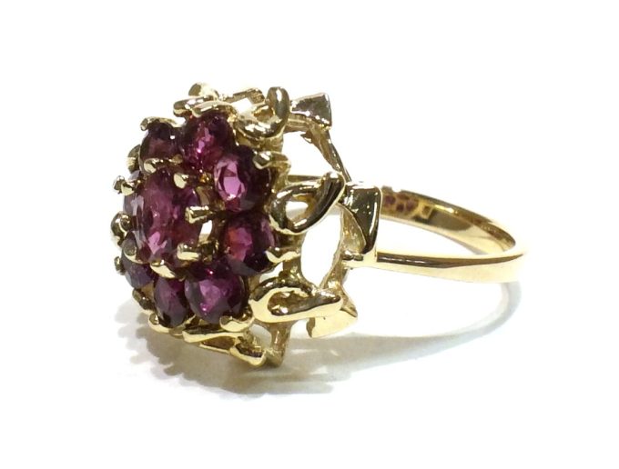 Vintage Ruby and Diamond Cluster Ring - Image 2