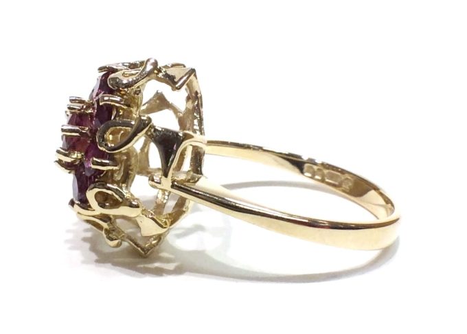 Vintage Ruby and Diamond Cluster Ring - Image 3