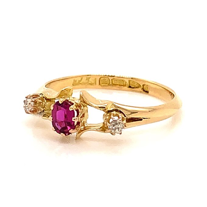 Antique Ruby and Diamond Trilogy Ring - Image 3