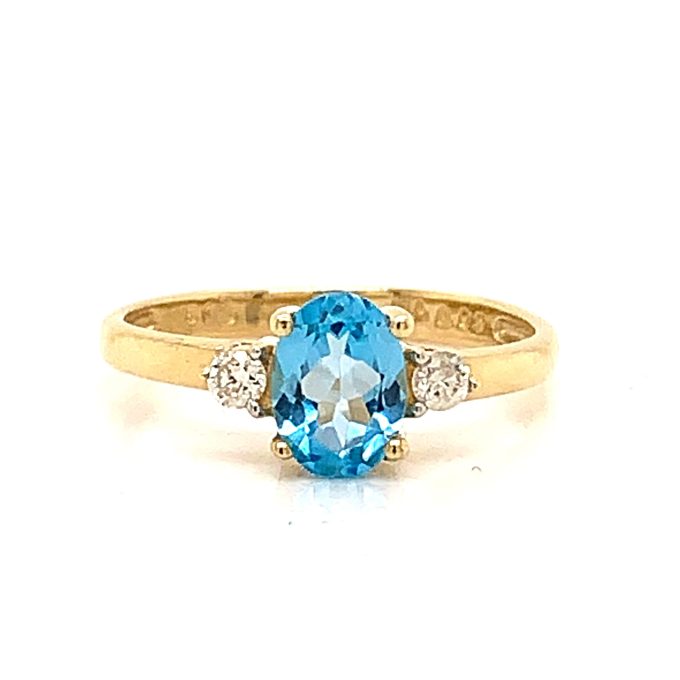 Topaz and Diamond Trilogy Ring