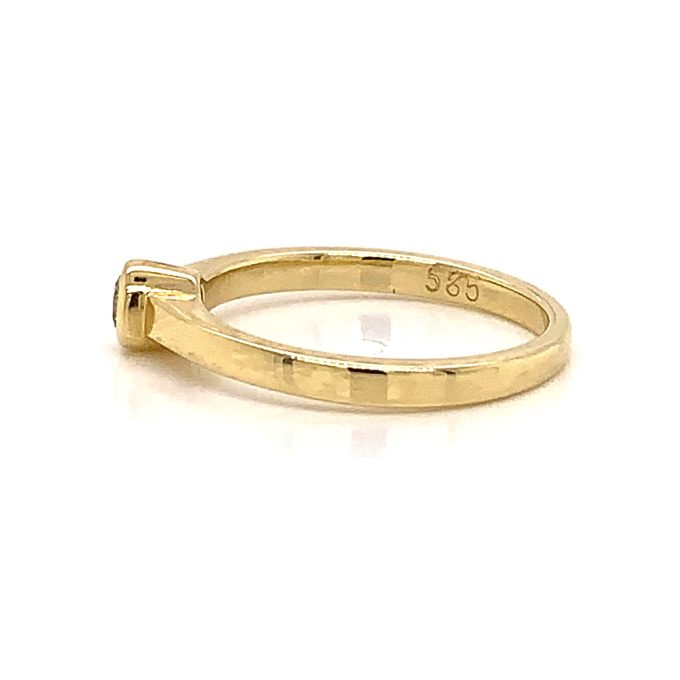 Yellow Gold Diamond Solitaire Ring - Image 3