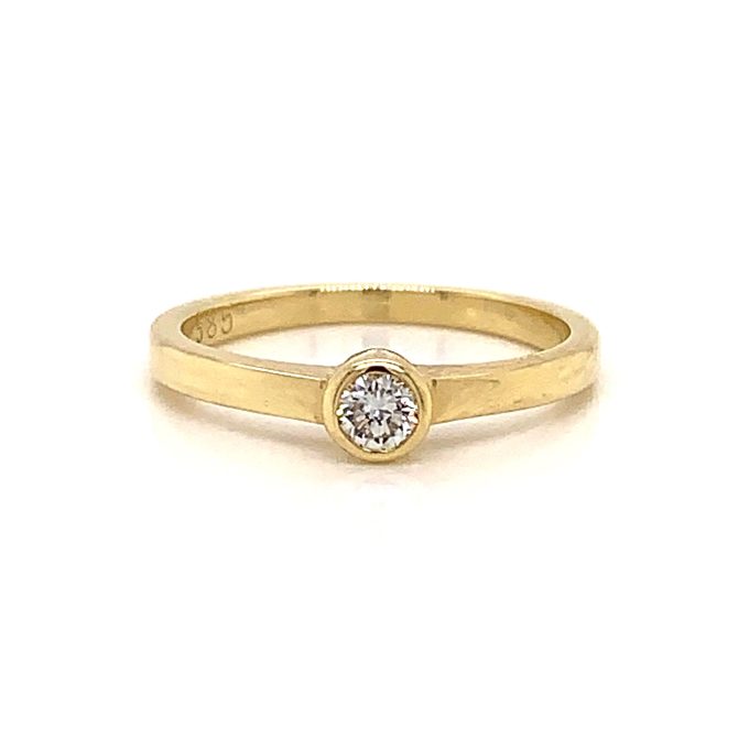 Yellow Gold Diamond Solitaire Ring
