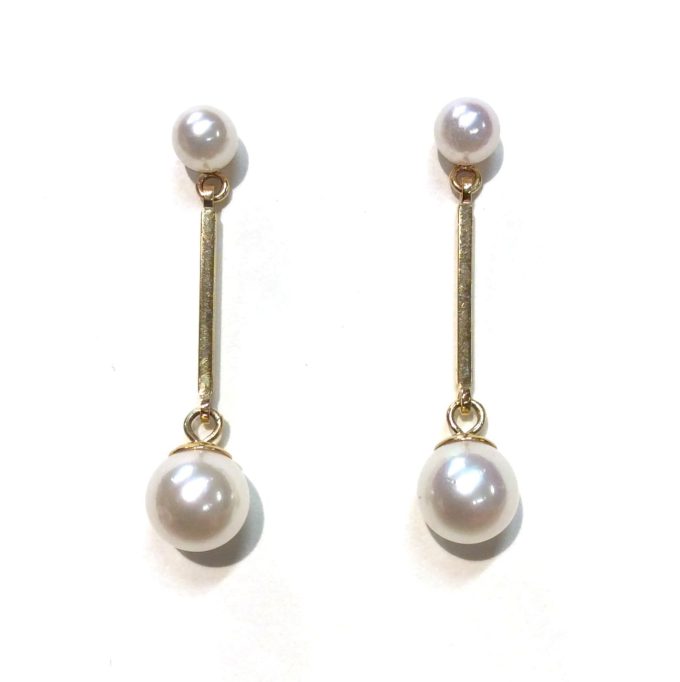 9ct Gold Pearl Drop Earrings