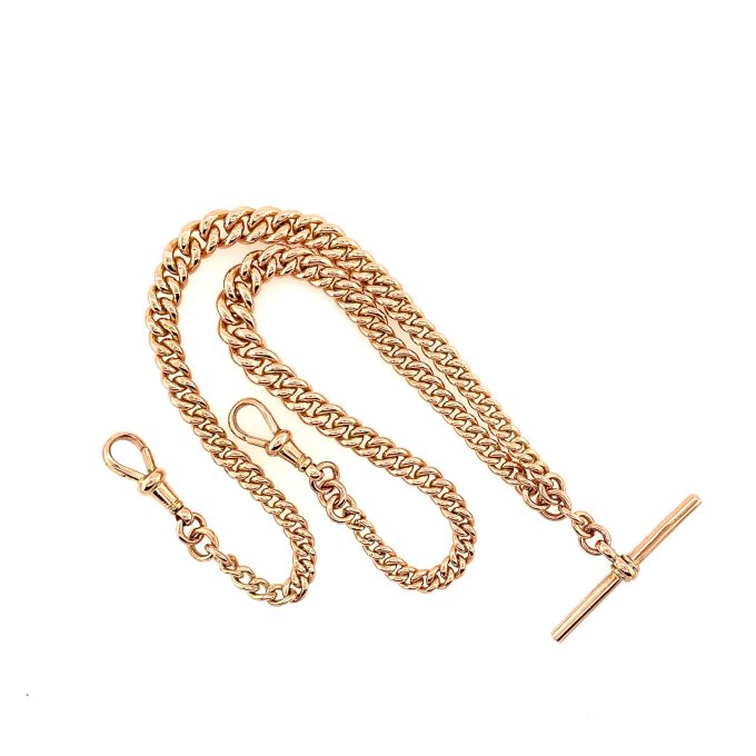 Rose Gold Double Albert Watch Chain