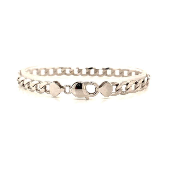 White Gold Curb Bracelet - Image 2