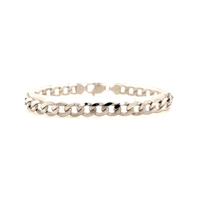 White Gold Curb Bracelet
