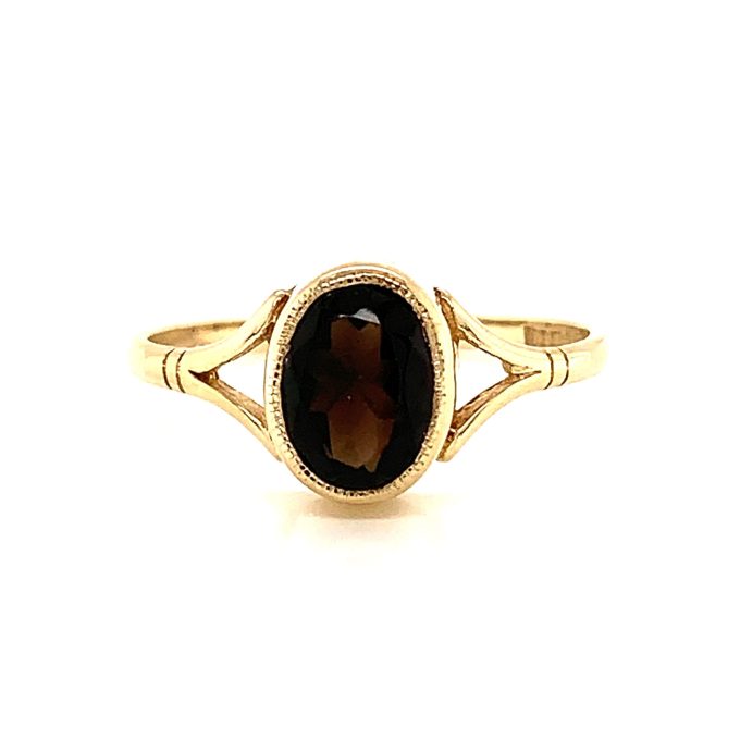 Smoky Quartz Gold Ring