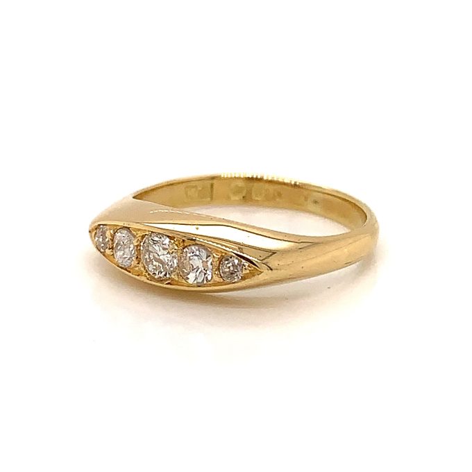 Antique Diamond Set Ellipse Ring - Image 2