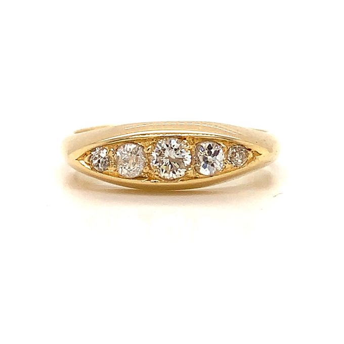 Antique Diamond Set Ellipse Ring