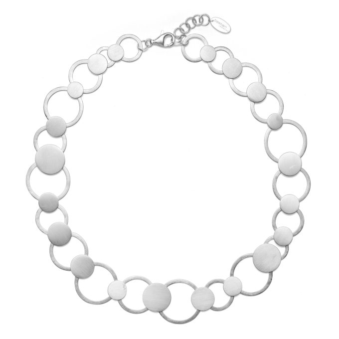 Geometrically Inspired Silver Design Necklace