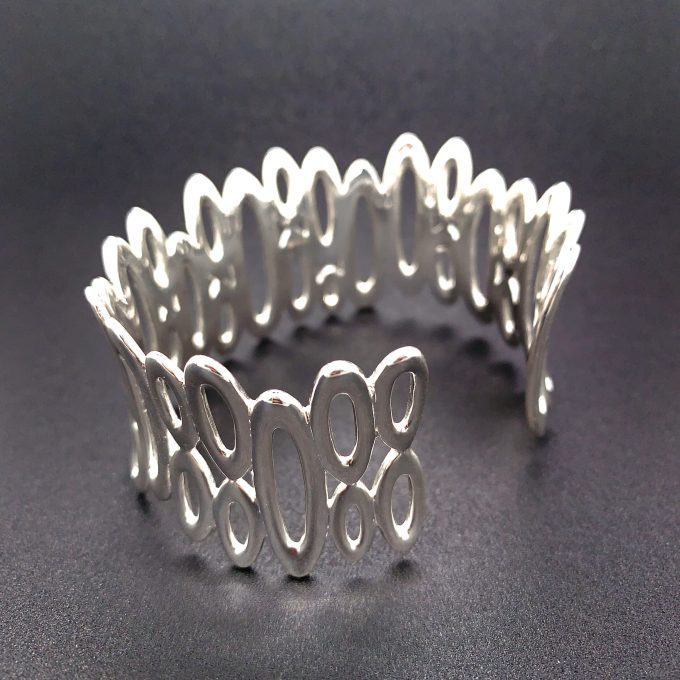 Eliptical Shaped Silver Cuff - Image 2