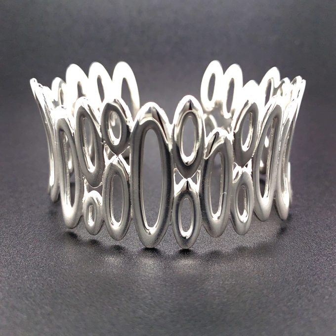 Eliptical Shaped Silver Cuff
