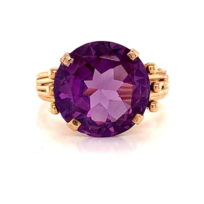 Vintage Purple Stone Gold Dress Ring