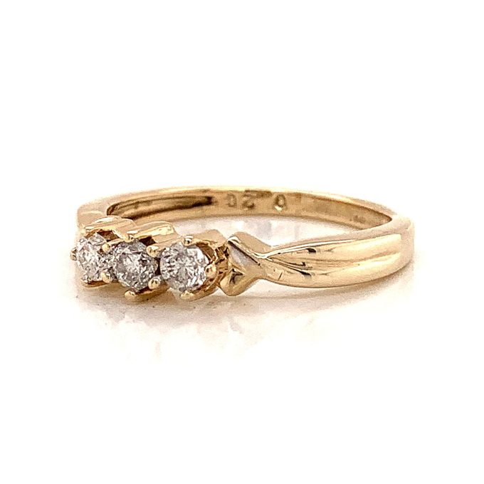 Diamond Trilogy Gold Ring - Image 2