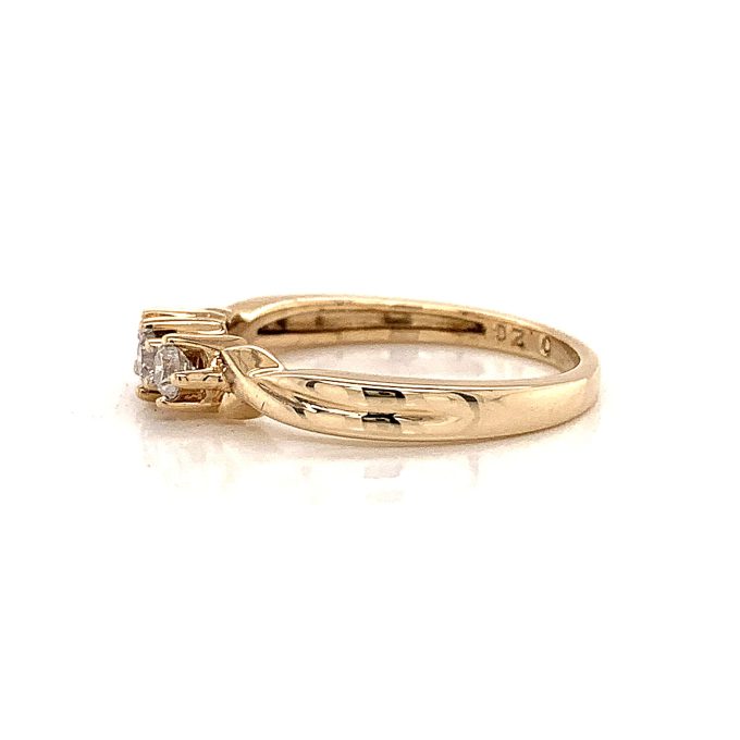 Diamond Trilogy Gold Ring - Image 3