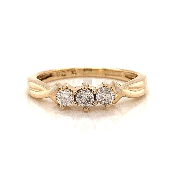 Diamond Trilogy Gold Ring