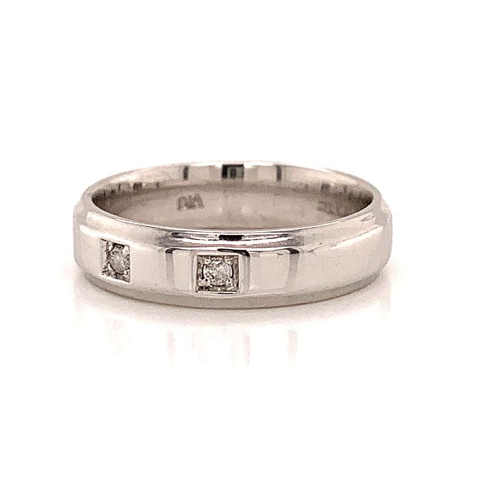 9ct White Gold Diamond Set Band - Image 2