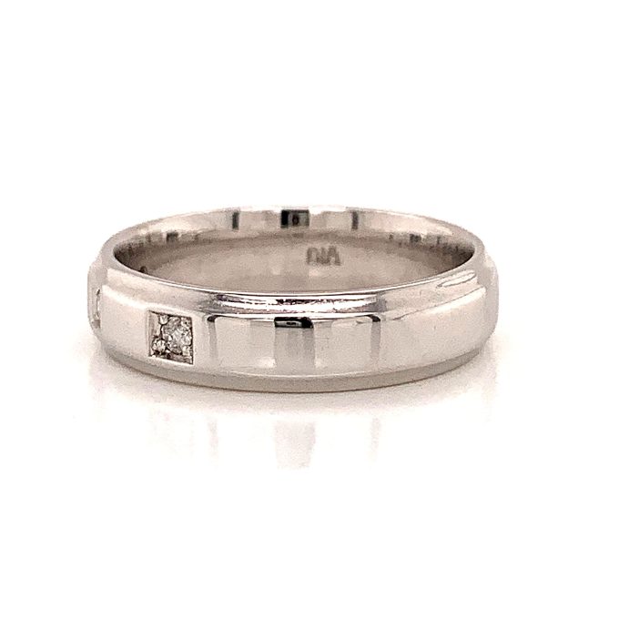 9ct White Gold Diamond Set Band - Image 3