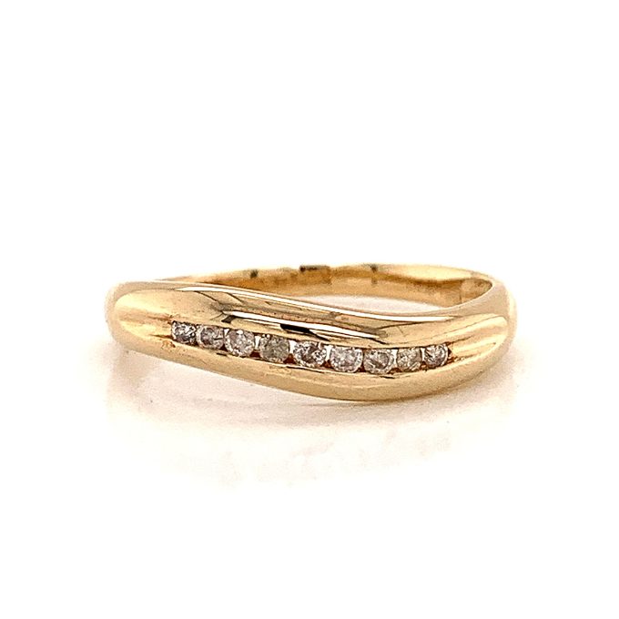 Waved Channel Set Diamond Ring