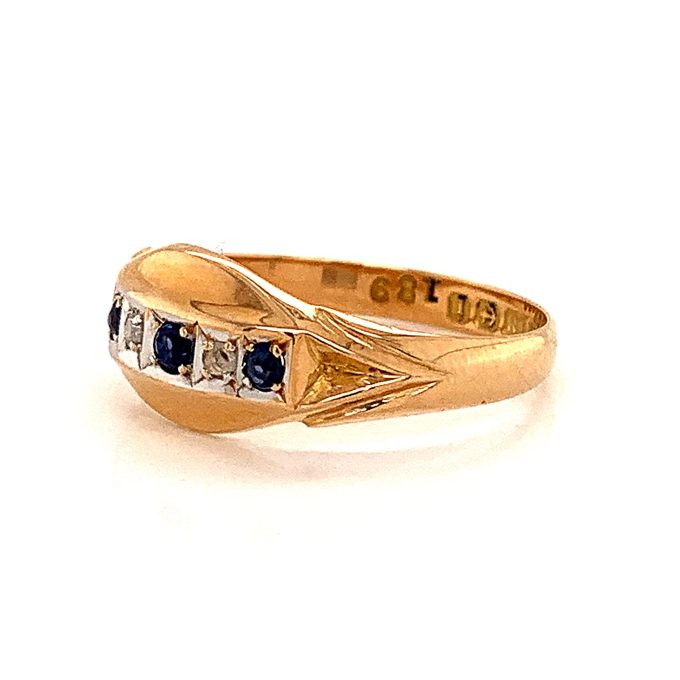 Antique Sapphire and Diamond Set Ring - Image 2