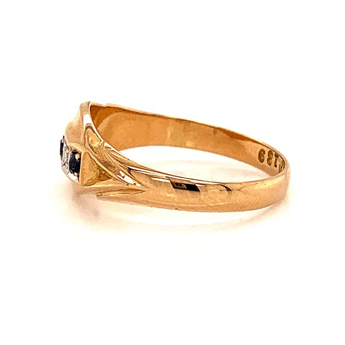 Antique Sapphire and Diamond Set Ring - Image 3