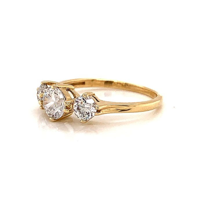 Cubic Zirconia Trilogy Ring - Image 2
