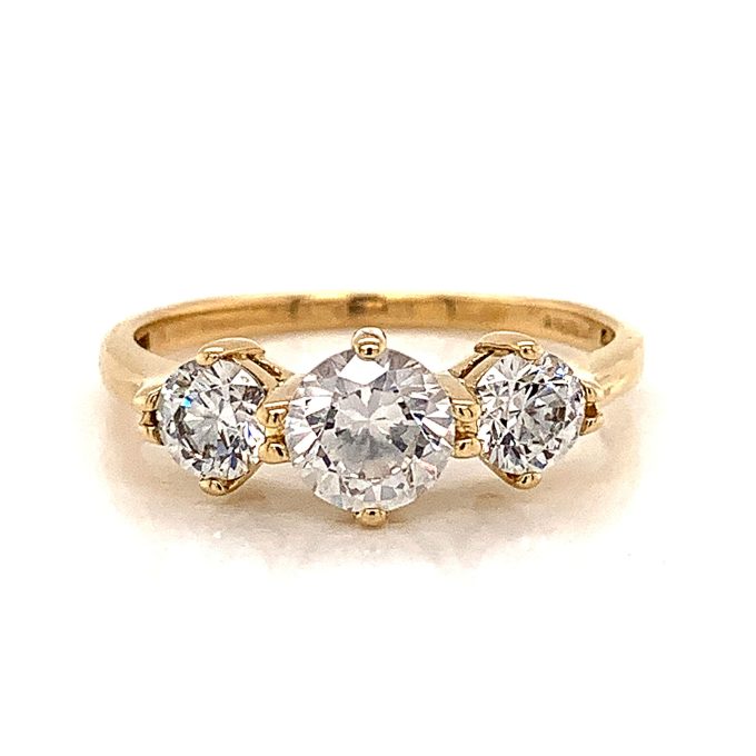 Cubic Zirconia Trilogy Ring