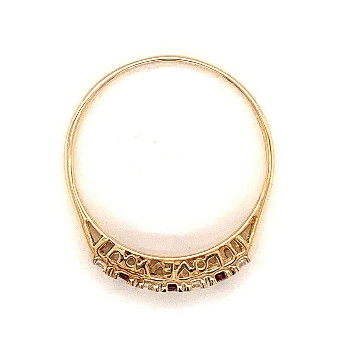 C.Z. and Garnet Seven Stone Ring - Image 4