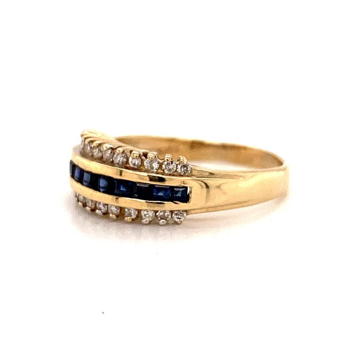 Sapphire and Diamond Channel Ring - Image 3