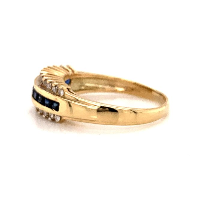 Sapphire and Diamond Channel Ring - Image 2
