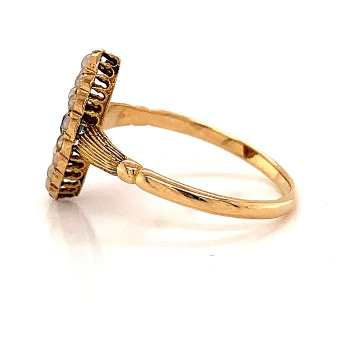 Antique Sapphire and Pearl Ring - Image 3