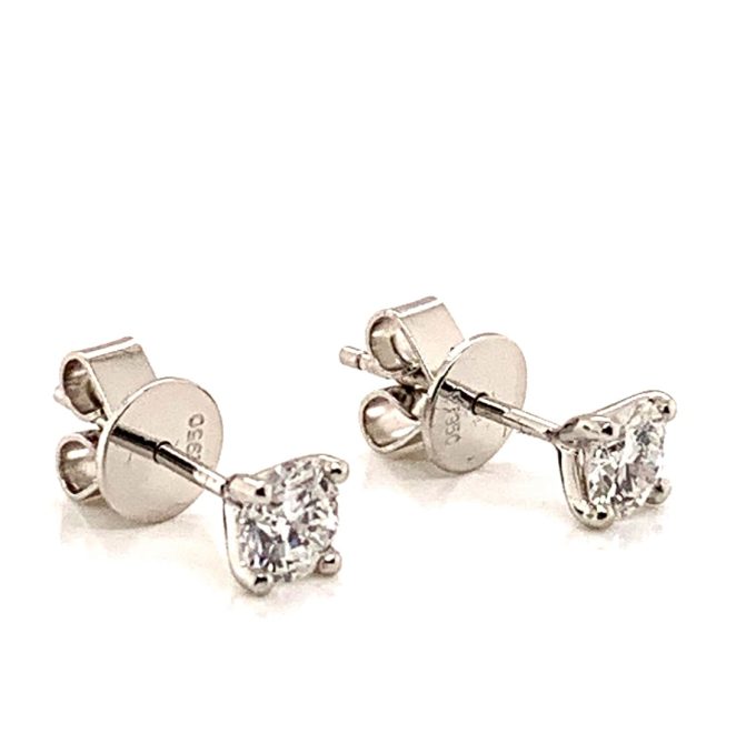 0.80ct Diamond Platinum Stud Earrings - Image 2
