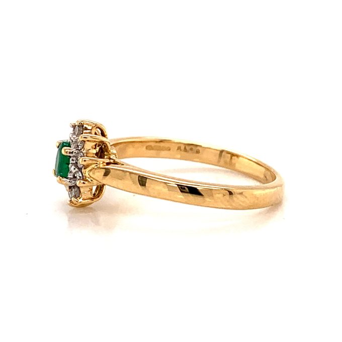 Emerald and Diamond Cluster Ring - Image 2